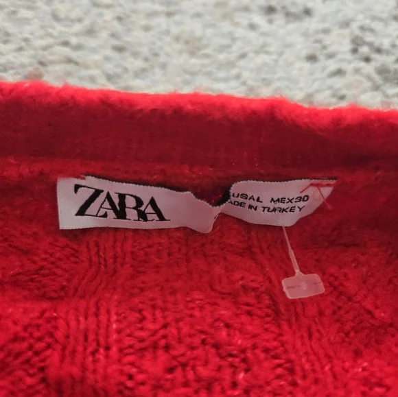 Zara Red Cardigian Sweater - Picture 3 of 8
